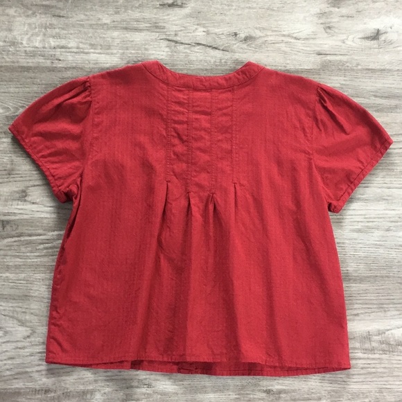 Northern Reflections - Cotton Button Front Top - Red - Picture 4 of 5